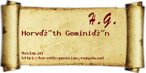 Horváth Geminián névjegykártya